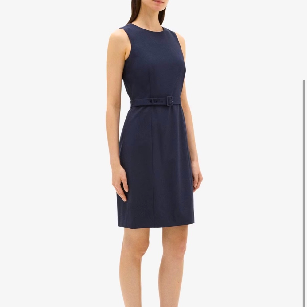 Theory Belted Dress In Sevona Stretch Wool